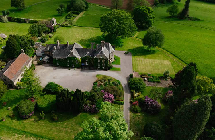 aerial photography of mansion